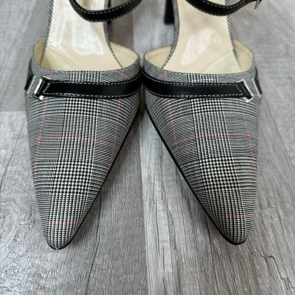 Anne Klein Plaid Houndstooth Point Toe Heels Pumps Size 8 - Picture 4 of 7